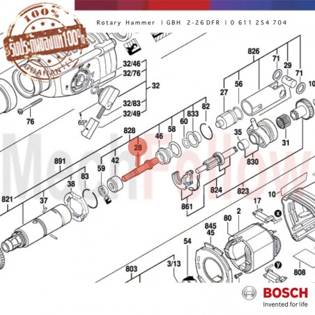 ลูกกระแทกสว่านโรตารี่ BOSCH GBH 2-26DFR