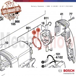 หน้าสัมผัสซองถ่านสว่านโรตารี่ BOSCH GBH 2-26DE