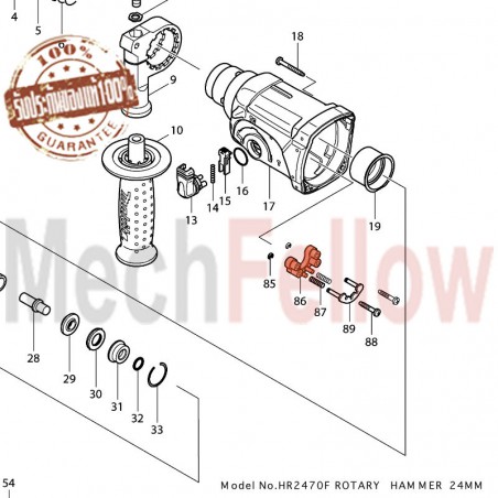 ขารองสวิทช์ปรับระบบ Makita HR2470F No.86
