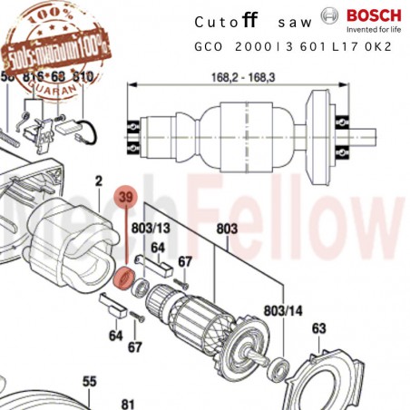 ลูกยางรองแท่นตัด BOSCH GCO2000