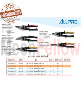 ALLPRO กรรไกรตัดสังกะสี NO.01020 รุ่นด้ามเขียว ตัดขวา