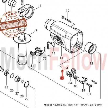 แหวนล็อค E-3 MAKITA HR2470 No.85