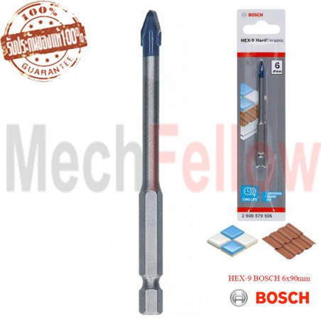 ดอกเจาะกระเบื้องและกระจก  HEX-9 BOSCH 6x90mm