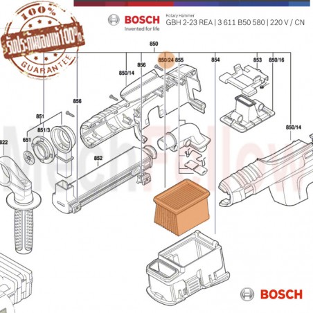 ไส้กรองชุดดูดฝุ่น BOSCH GBH 2-23REA