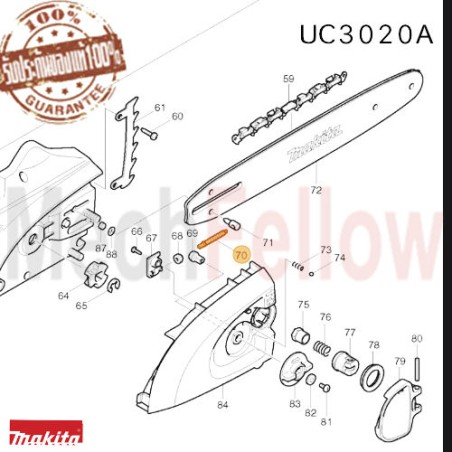 สกรูตั้งโซ่เลื่อยไฟฟ้า MAKITA UC3020A No.70