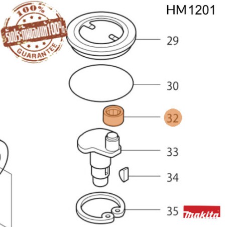 ลูกปืนเข็ม 1516 ทะลุ  MAKITA HM1201
