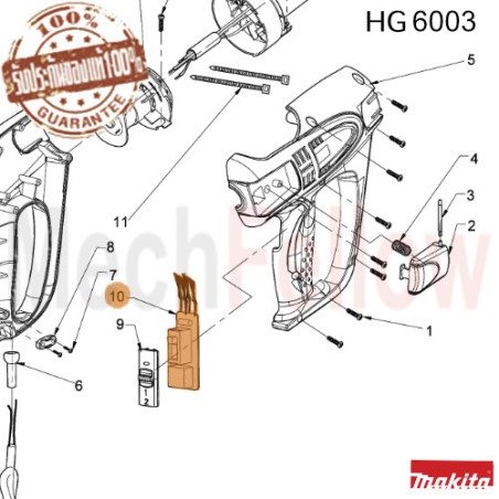 สวิทช์ MAKITA HG6003 No.10