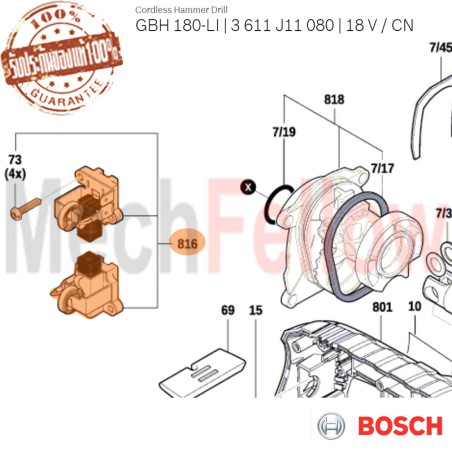 BOSCH ชุดแปรงถ่าน GBH180-LI