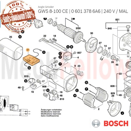 สวิทช์ควบคุมรอบ BOSCH GWS 8-100CE