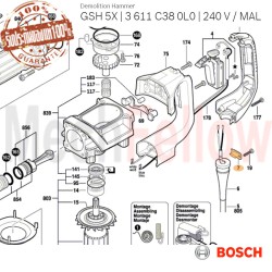 แผ่นล็อคสายไฟ BOSCH GSH 5X