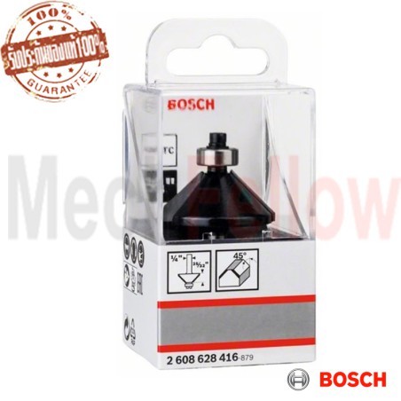 BOSCH ดอกเซาะร่อง ตีเอียง45ปลายลูกปืน 1/4