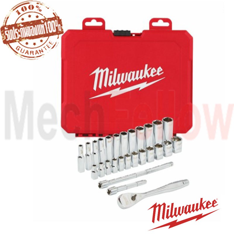 4932464943 ชุดประแจบล๊อก1/4 นิ้ว 28ชิ้น MILWAUKEE