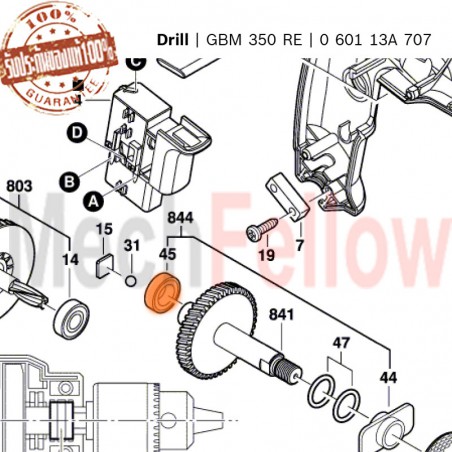 บูชรองแกนตัวหลัง BOSCH GBM 350RE