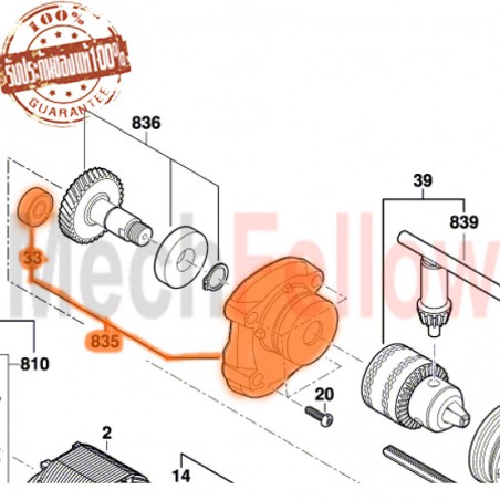 Gear Housing Bosch GSB16RE