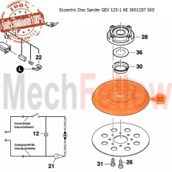 ฐานยึดกระดาษทราย BOSCH GEX 125-1