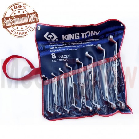 KINGTONY ประแจแหวนคอ 75 องศาชุด 8 ตัว 6 - 23mm (1708MR)