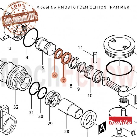 แหวนลูกกระทุ้ง MAKITA HM-0810T No.6+No.7